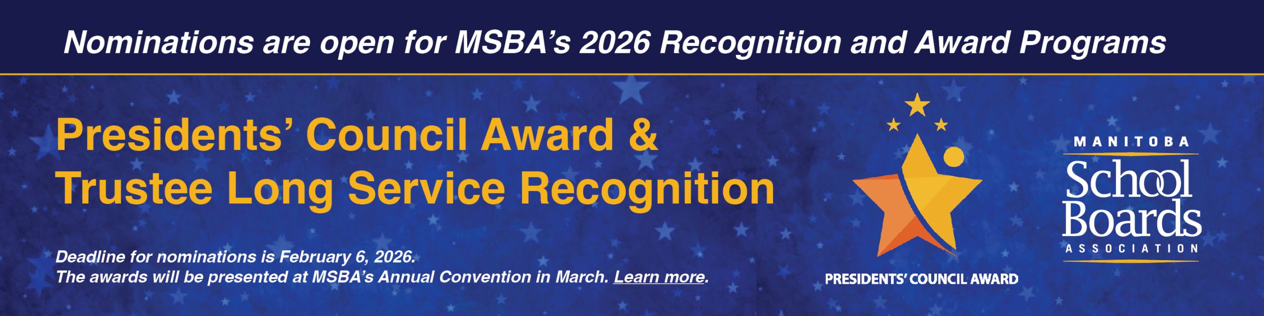 Decorative banner Image for Presidents' Council Award and Long Service Recognition