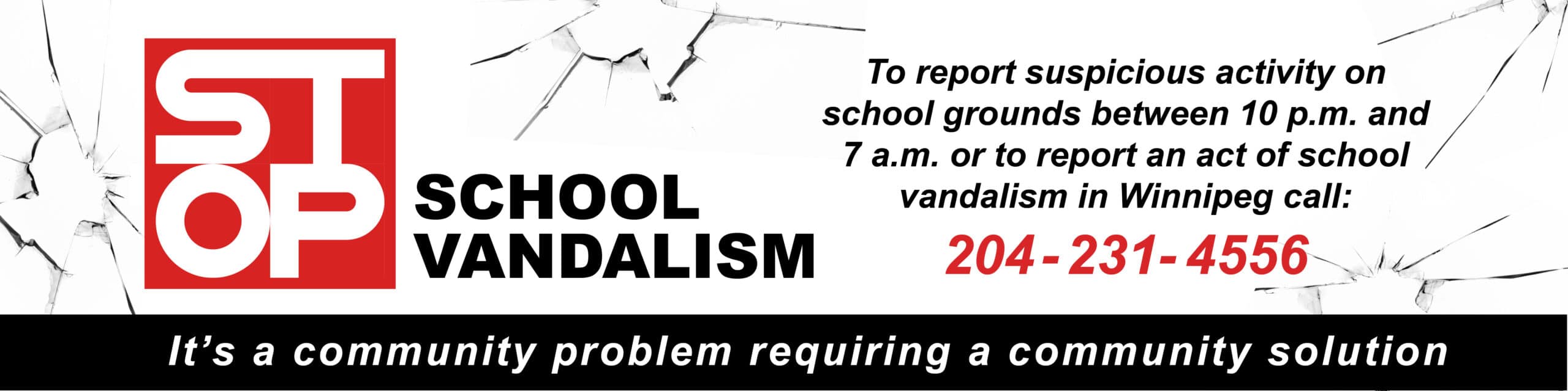 Decorative banner Image Stop School Vandalism