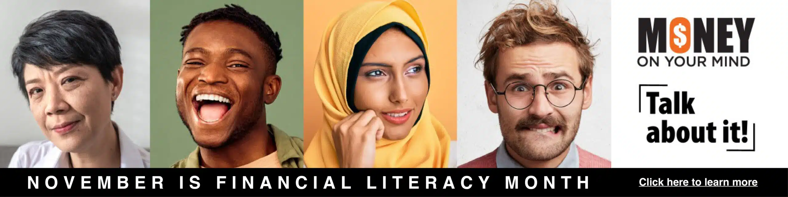 Decorative banner Image linking for Financial Literacy Month